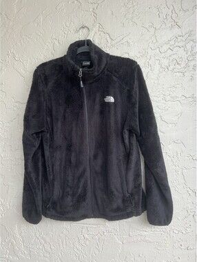 The North Face Womens Black Fuzzy Fleece Full Zip Jacket Sweatshirt Size L
